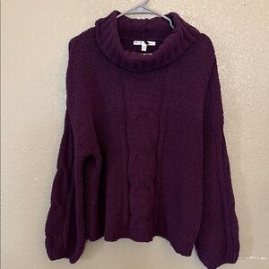 7 For All Mankind Plush Cowl Neck Sweater - blackberry wine